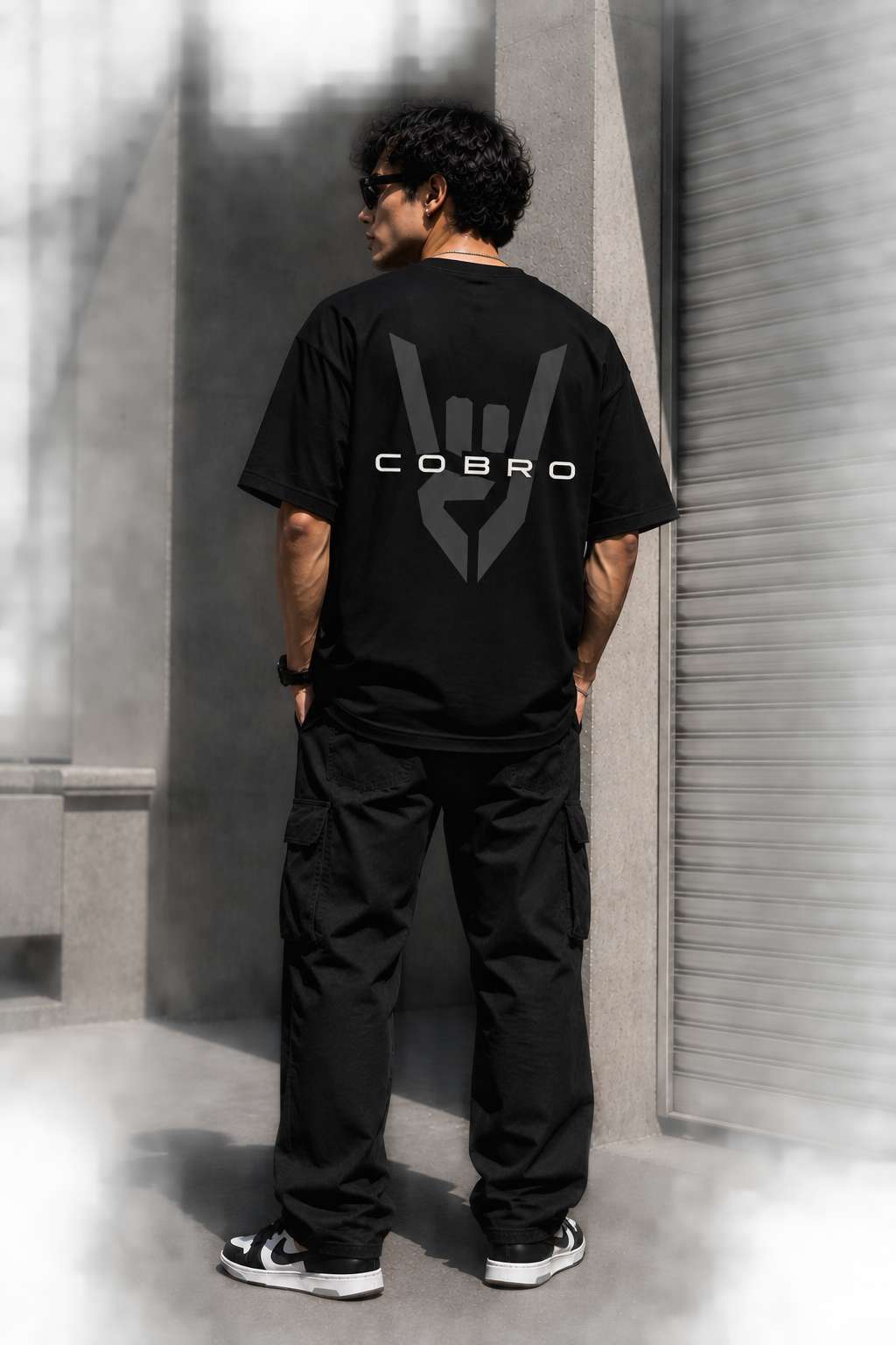 COBRO Premium Merch — Men’s Black Tee | Back Print