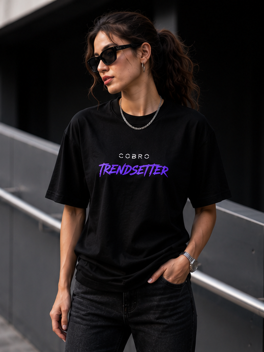 COBRO TrendSetter — Women’s Black Tee | Front Print
